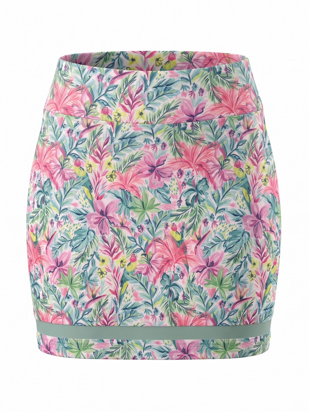 Tropical Floral Women's Skort in Pink & Green